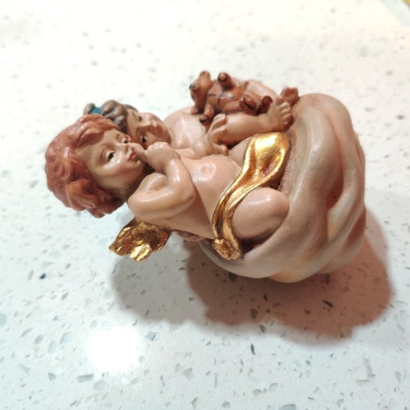 Vintage Savelli ROMA Ceramic  Cherub Angels Ornament Teddy Bear And Secret HTF - Picture 4 of 11